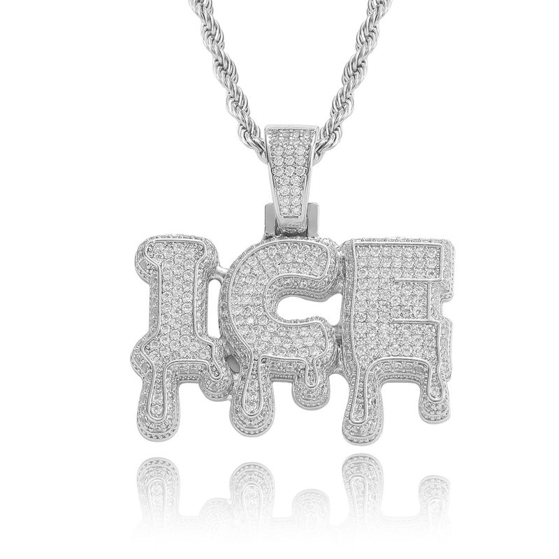 Ciondoli e ciondoli Hip Hop, nuovo ciondolo a forma di goccia con lettera inglese, placcato oro vero, con zirconi, collana versatile con lettera di personalità._voghion.com