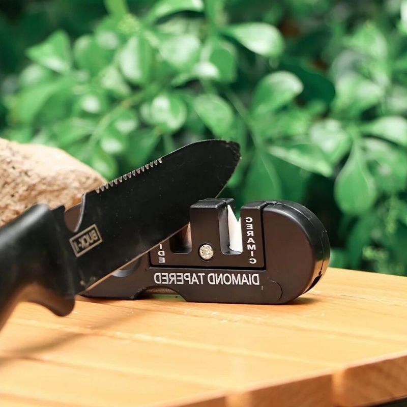 Portable Tungsten Ceramic Carbide Knife Whetstone Sharpener Tool Camp Outdoor Knife Sharpener_voghion.com