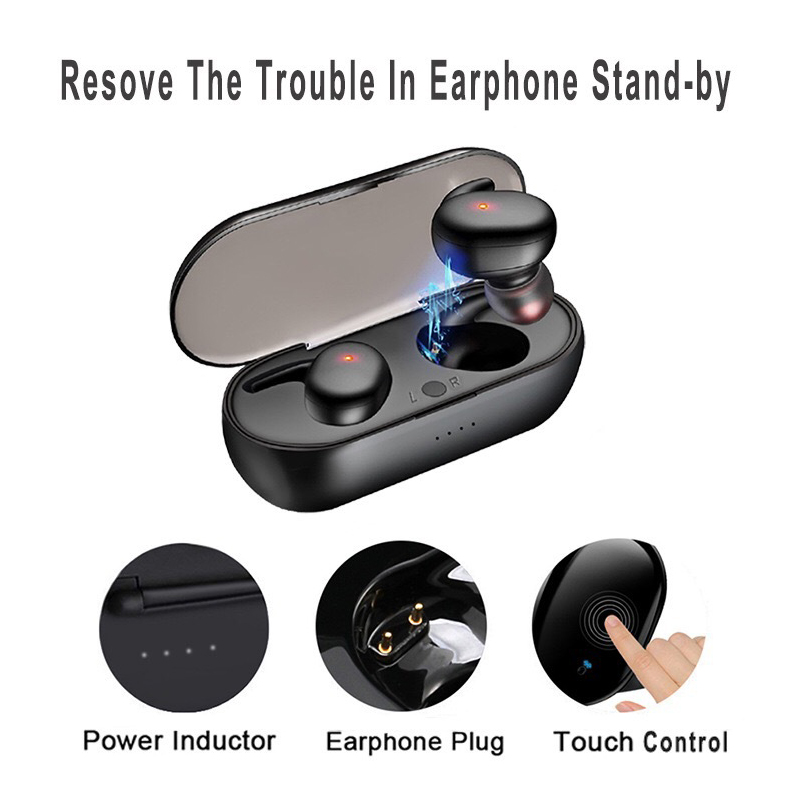 Auriculares inalámbricos Bluetooth Y30 Touch TWS para deportes al aire libre, auriculares inalámbricos Y90 con caja de carga, auriculares Bluetooth deportivos portátiles_voghion.com