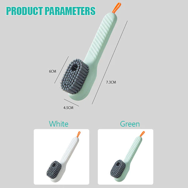 Brosse à chaussures liquide multifonctionnelle Brosse de lavage de chaussures ménagère Brosse à linge à poils souples Outil de nettoyage de col de chaussure blanc_voghion.com