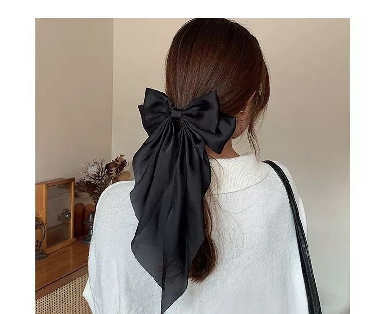 Fermaglio per capelli con fiocco lungo in raso grande retrò multicolore, sciarpa triangolare, fiocco rosso vino, fermaglio a molla, accessori per capelli_voghion.com