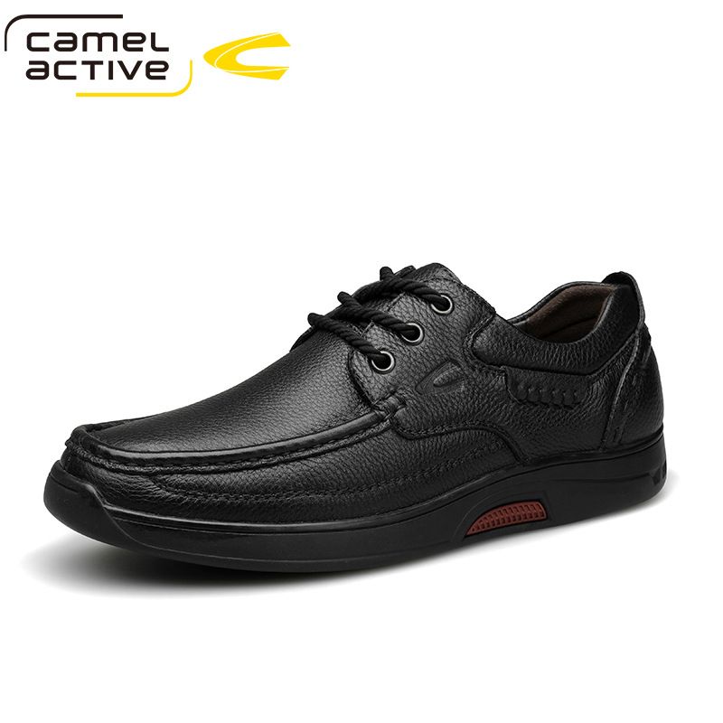German Camel Dynamic Casual Leather Men, Autumn Soft Sole Top Layer Cowhide, Black Dad Shoes For Fall And Winter_voghion.com