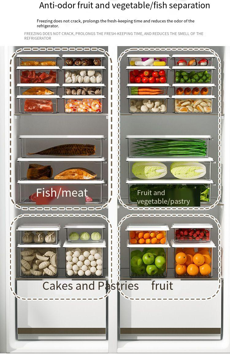 Contenitore per alimenti in plastica per conservare frutta e verdura in frigorifero, sigillato, per congelatore_voghion.com