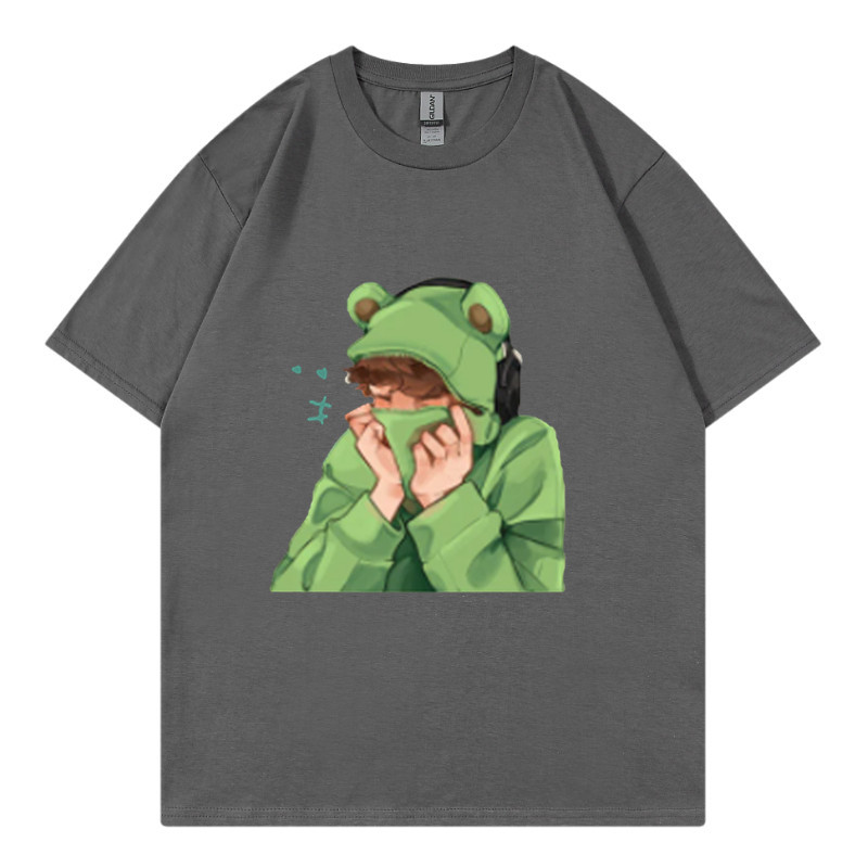 Άνοιξη και καλοκαίρι, ανδρικό και γυναικείο casual φαρδύ μπλουζάκι με κοντομάνικο σχέδιο και στάμπα με κινούμενα σχέδια και χαριτωμένα κατοικίδια_voghion.com