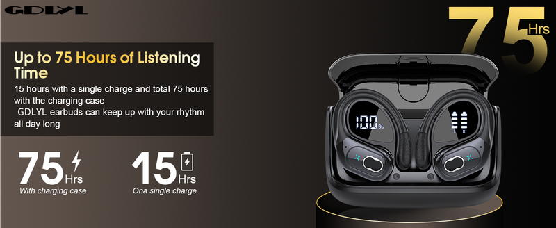 Original GDLYL HD65 TWS Bluetooth V5.4 Kopfhörer Kabellos LED Digitalanzeige Ohrhörer Rauschunterdrückung Wasserdicht_voghion.com