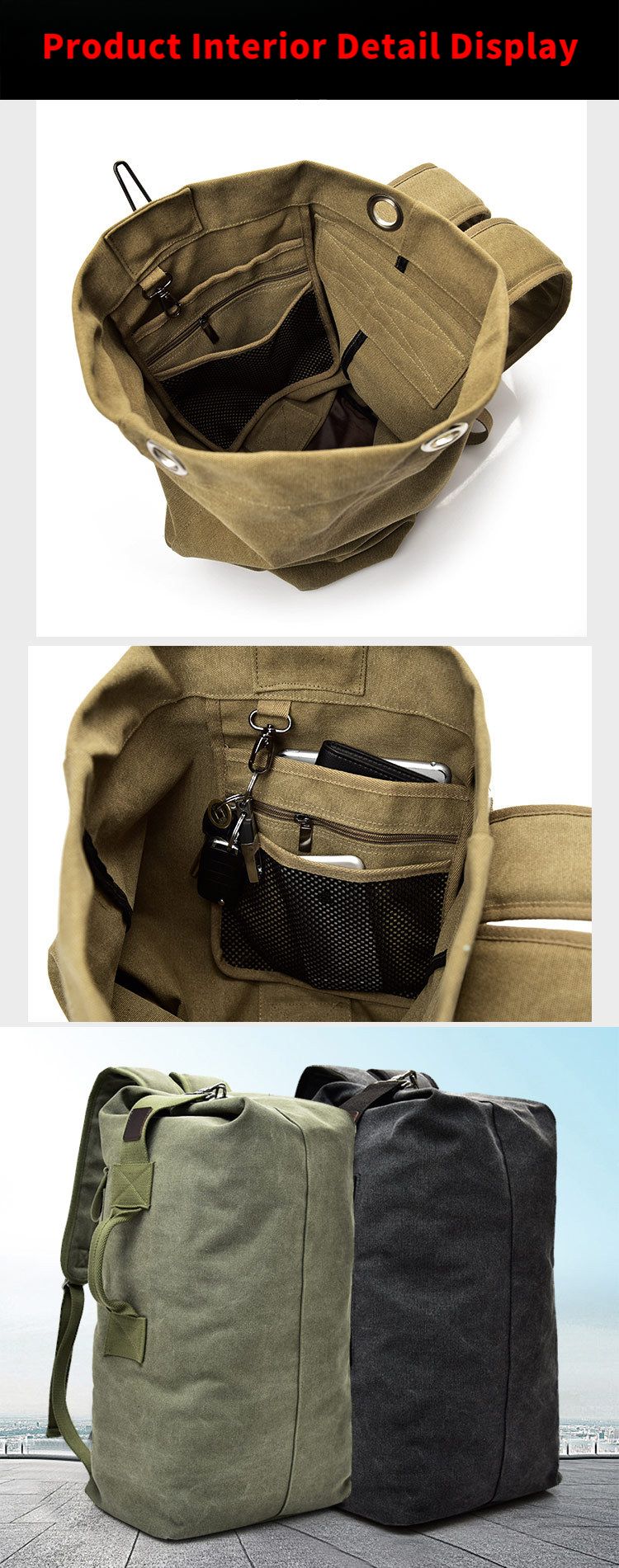 Fashion Large Capacity Men's Outdoor Travel Sports Bag Trendy Canvas Backpack For Men_voghion.com