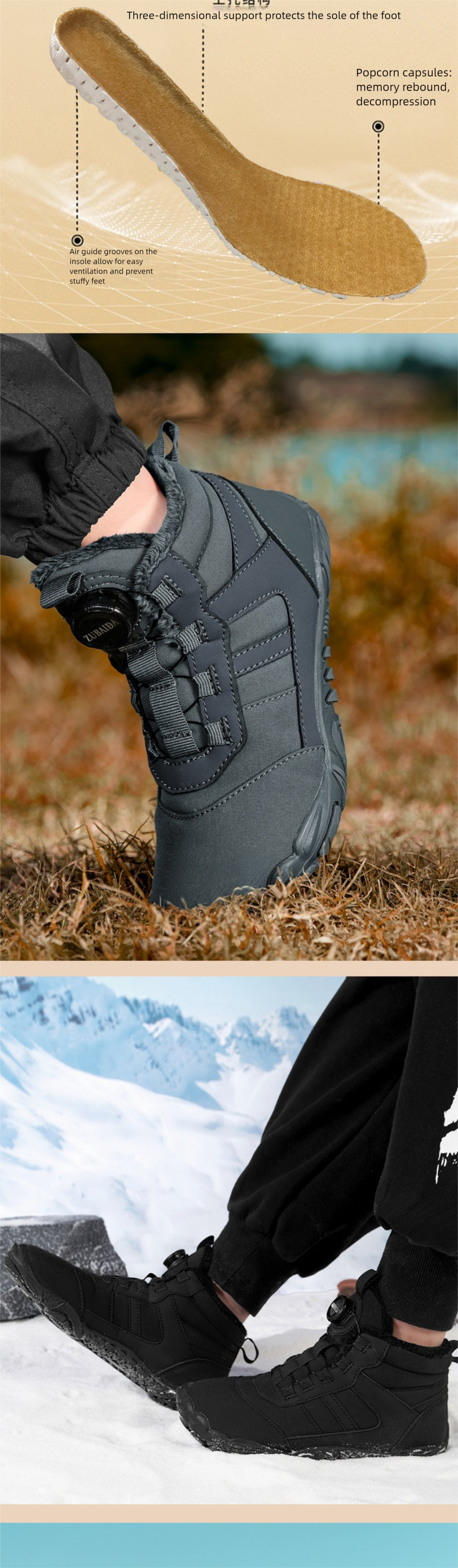 Winter New Cross-Border Snow With Fleece Lining, Thickened Warm Shoes For Men Women, Casual And Comfortable Couple's_voghion.com