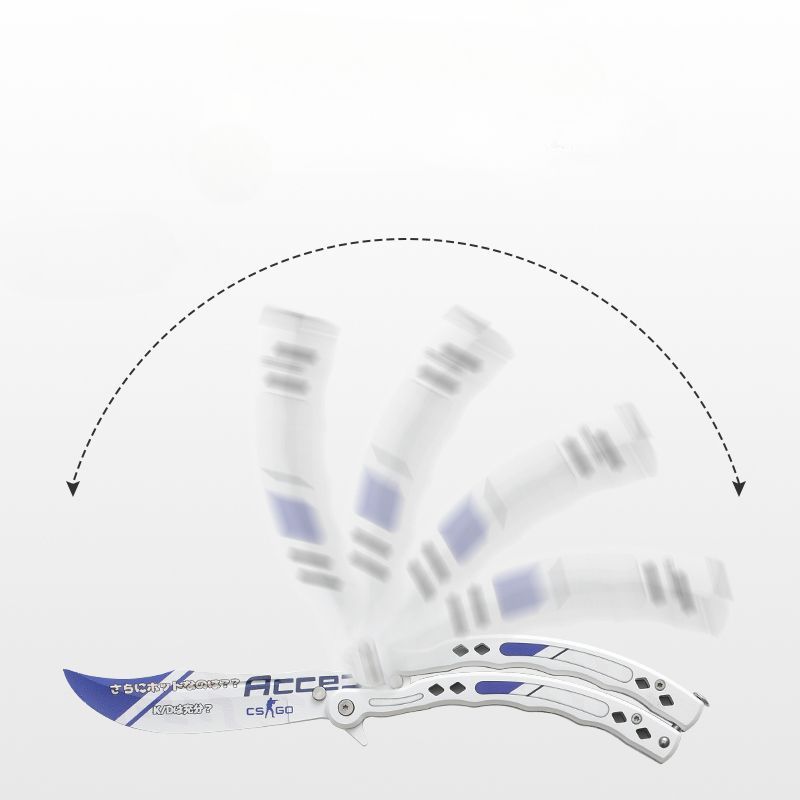 CSGO Butterfly Flip Anfänger Übungsspielzeug Klappbares tragbares Outdoormesser Vollstahl Ungeschärft_voghion.com