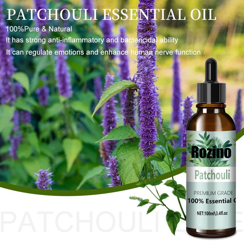 Patchouli-extract aromatherapie hydraterende lichaamsmassage natuurlijke plantaardige enkele essentiële olie_voghion.com