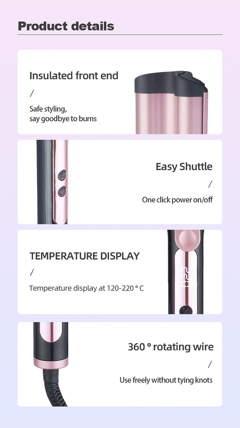 3-in-1-Eier-Lockenstab-Set: 3-facher Wasserwellen-Crimper für kleine und große Locken, professionelles Haarstyling-Tool_voghion.com