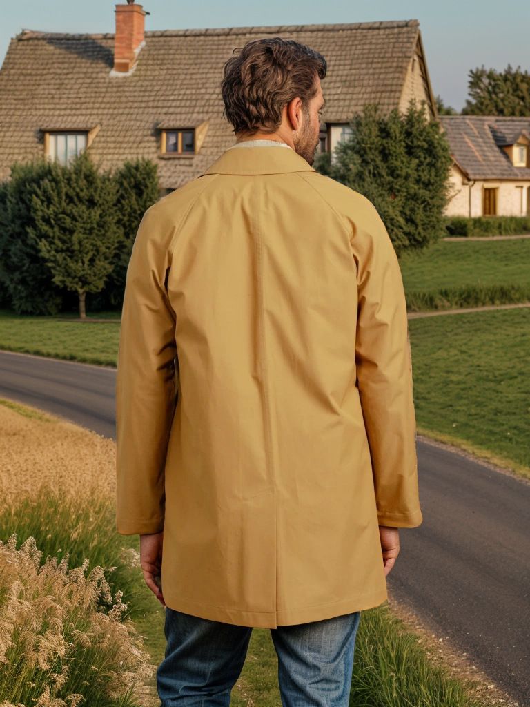 2025 Spring Autumn New Cross-Border Solid Color European And American Long Sleeve Trench Coat Men's Turn-Down Collar_voghion.com