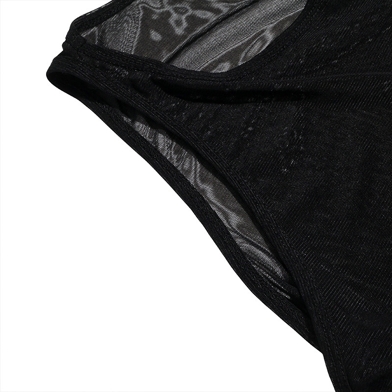 Stil 2023 Frühjahr/Sommer, neuer einfarbiger, sexy, eng anliegender Mesh-Overall für Frauen_voghion.com