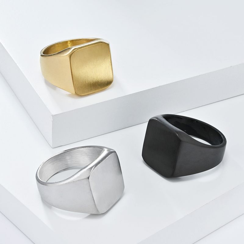 Grensoverschrijdende Europese en Amerikaanse e-commerce sieraden mat geborsteld roestvrij staal zegelring heren eenvoudige titanium stalen armband groothandel_voghion.com