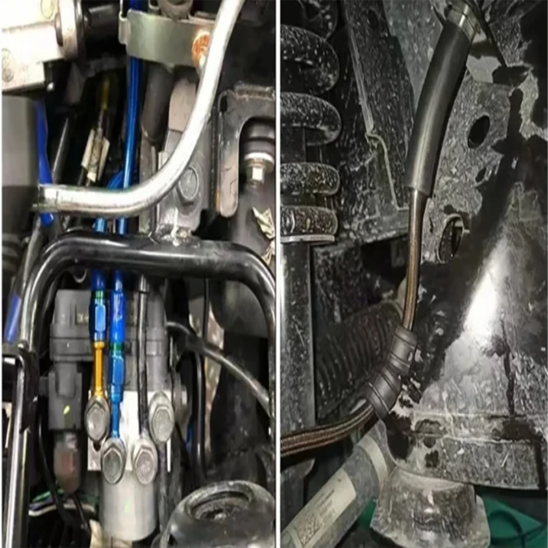 AN3 1M Stainless Steel Braided Motorcycle Hydraulic Brake Hose Nylon Clutch Oil E Dirt Bike Modification Pipe_voghion.com