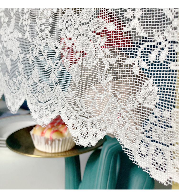 Elegant Lace Table Runner & Furniture Cover – Non-Slip, Dust-Proof – Modern Boho Home Decor (60×60 To 60×300cm, White/Beige)_voghion.com