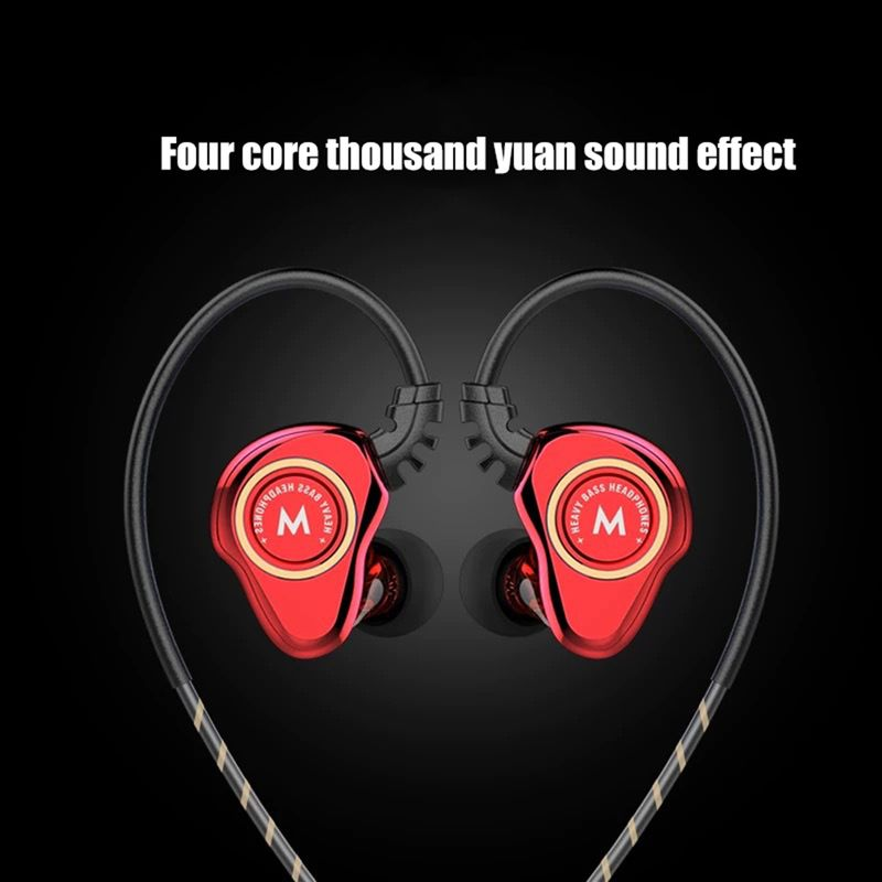 Z802 4-core Dual Moving Coil HiFi in-ear bedrade oortelefoon Sport-bas-headset_voghion.com