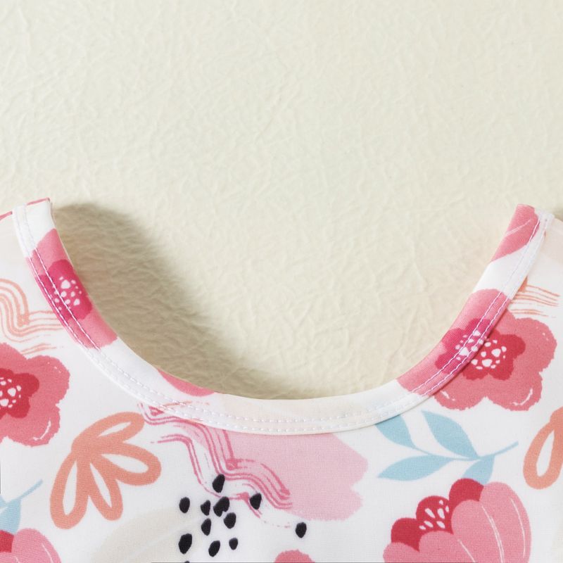 Mutter & Kinder Mädchen-Bikini-Bademodeset mit Blumen-Erdbeer-Motiv – Zweiteilige Kleinkind-Badeanzüge aus weicher Baumwolle für Babys und Kinder (80–120 cm)_voghion.com