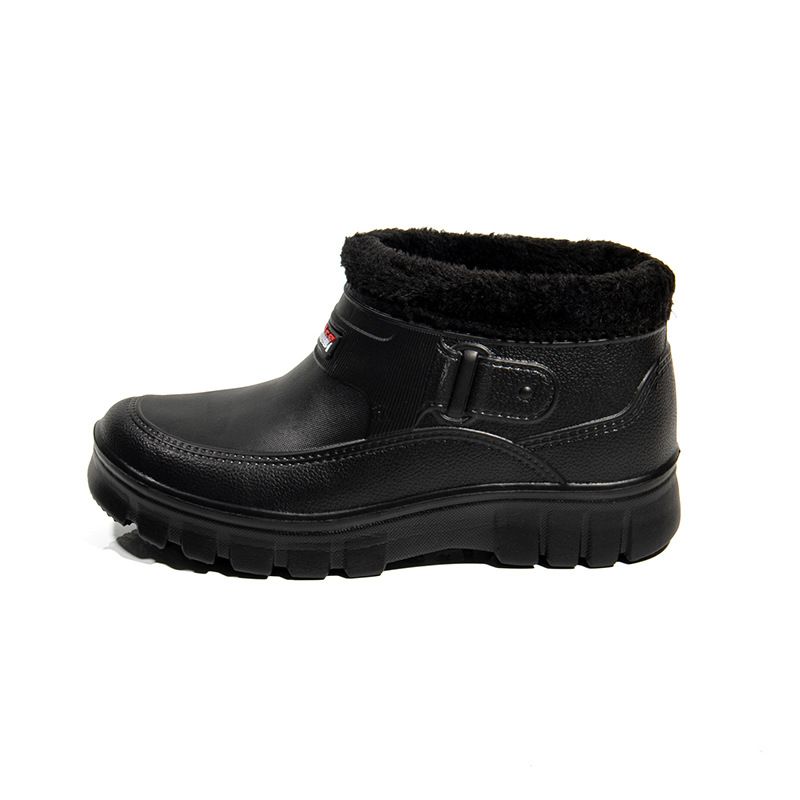 Waterproof cotton boots rain shoes velvet medium tube cotton shoes men's outdoor winter men's shoes cotton shoes snow boots men's casual shoes_voghion.com