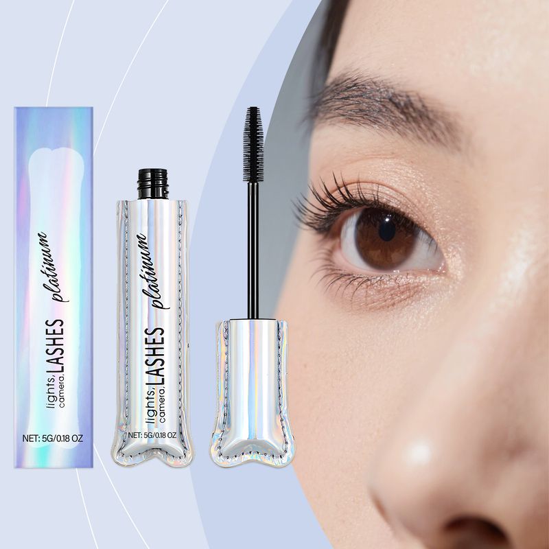 Schwarze, sanfte, natürliche, lang anhaltende, schwungvolle, wischfeste Mascara für das tägliche Make-up, leicht und tragbar_voghion.com
