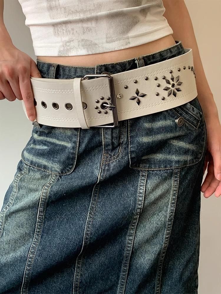 Clash Nikki Design Y2K Spice Girls Studded Wide Corset Accessory Belt_voghion.com