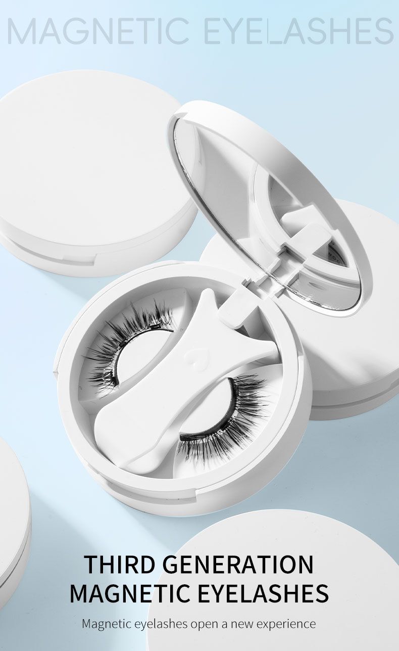 Magnetische falsche Wimpern von Little Devil – ohne Kleber, natürlicher Look mit tragbarer Aufbewahrungsbox (wiederverwendbar, einfach anzubringen)_voghion.com