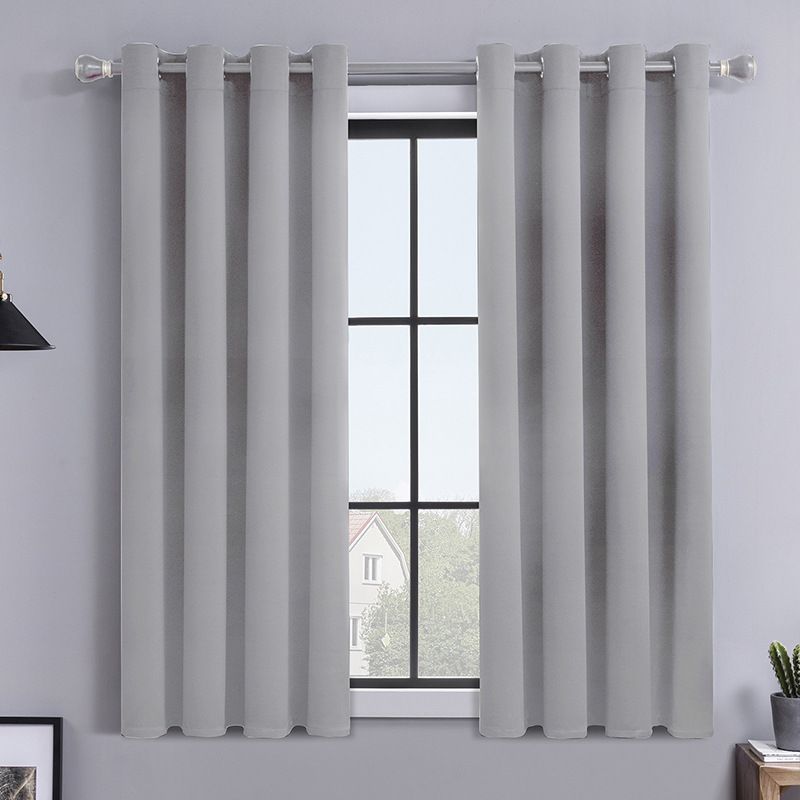 Moderne halbtransparente Vorhänge – Fenstervorhänge aus Polyester für Wohnzimmer, Schlafzimmer und Büro (Grau/Schwarz/Grün/Burgunderrot, mehrere Größen, minimalistischer Stil)_voghion.com