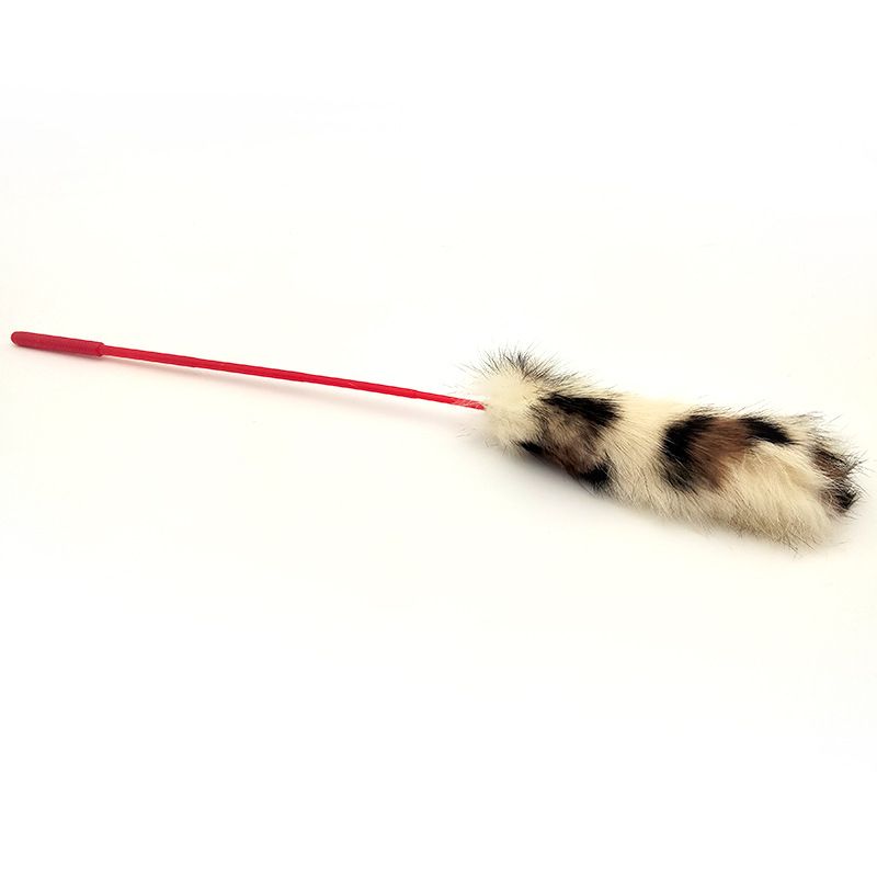 Rabbit Fur Wand Rod Toy Pet Powerful Attractor Fairy Cat Teaser Supplies_voghion.com