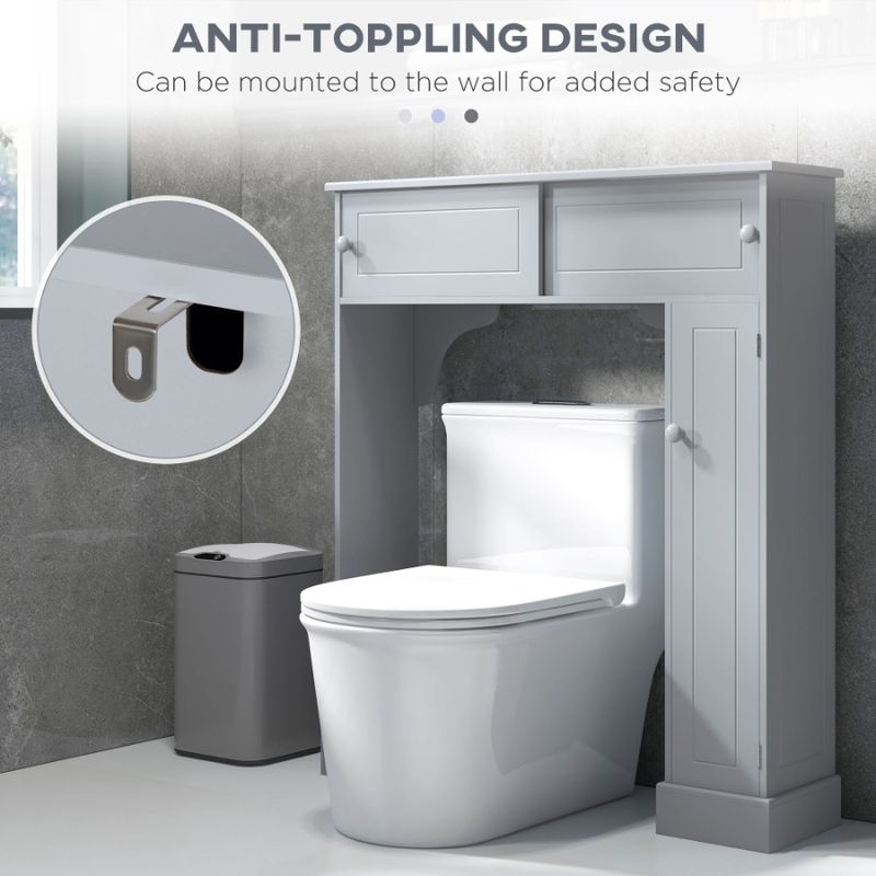 Adjustable W Toilet Cabinet Toilet Rack Storage The Kleankin Shelves Over_voghion.com