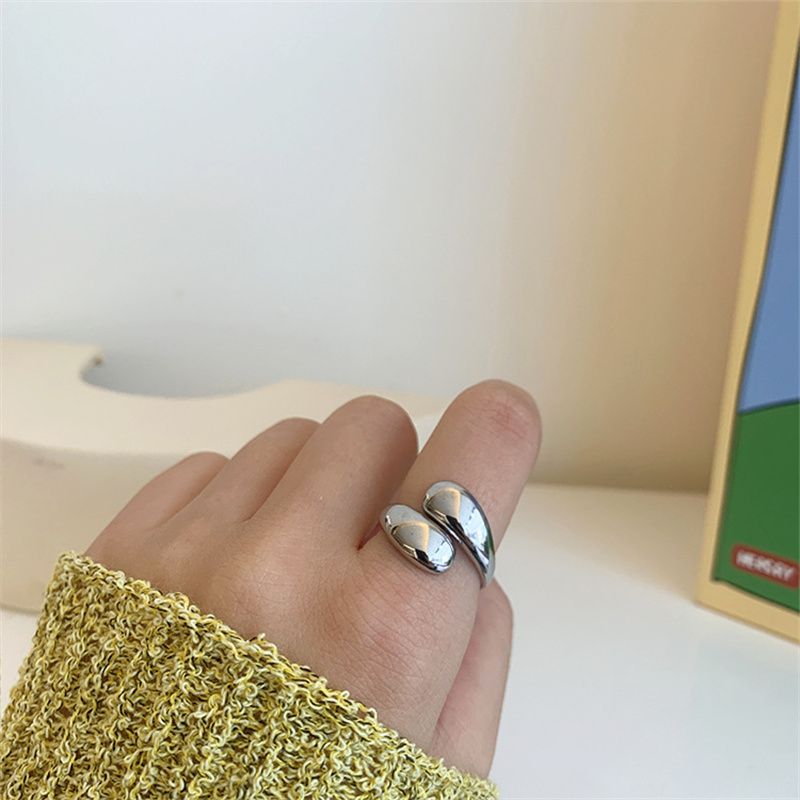 Anello a cupola da donna in stile moda 2025, grande anello spesso aperto in oro e argento, gioielli solidi, 2024_voghion.com