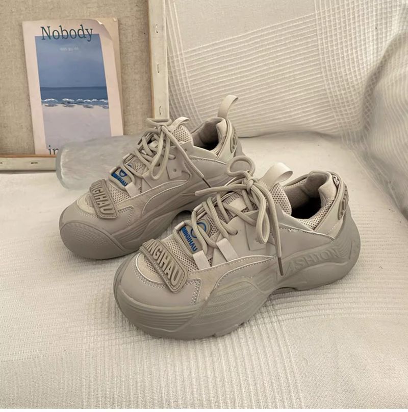 Atmungsaktive Wanderschuhe für Damen mit dicker Sohle, multifunktionale Freizeit-Sneakers, Papa-Schuhe für Damen_voghion.com