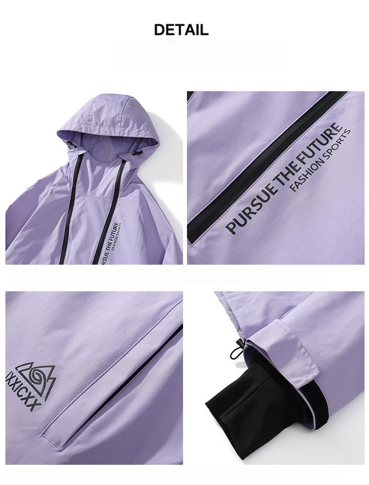 Neues lila Skianzug-Set, leuchtende Farbe, dick warm, geeignet für Männer und Frauen, lässiges Bergsteigen im Freien_voghion.com