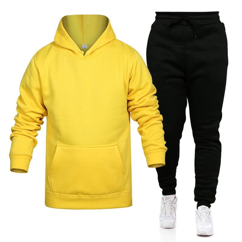 ActiveGo ActiveGo Cross-Border European American Spring And Autumn New Men's Sports Two-Piece Trendy Pullover Hooded Sweatshirt Set_voghion.com