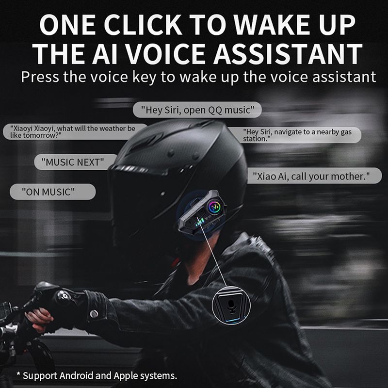 Bluetooth 5.3 Helmet Headset Wireless Hands-free Call Phone Kit Motorcycle Waterproof Earphone MP3 Music Player Speaker For Moto_voghion.com