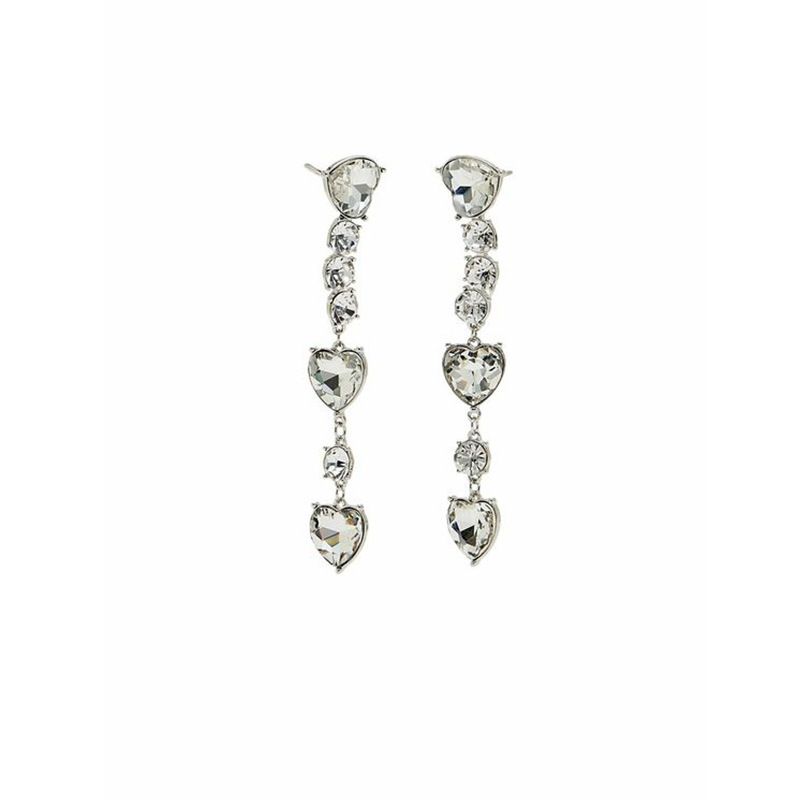 Boucles d'oreilles tendance en forme de cœur pour femme, avec strass et pompon_voghion.com