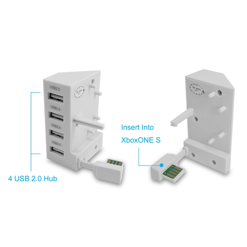LED-Anzeige, 4 Anschlüsse, USB 2.0-Verlängerung, Lade-Hochgeschwindigkeitsadapter, Flushbonading-Konverter für die XBox OneS-Spielekonsole_voghion.com