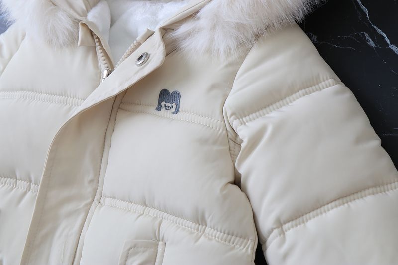 Warme baby-jumpsuit met fleecevoering, capuchon en wanten - Winterromper voor jongens en meisjes (6M-24M, 66-90cm) - Zacht polyester all-in-one sneeuwpak_voghion.com