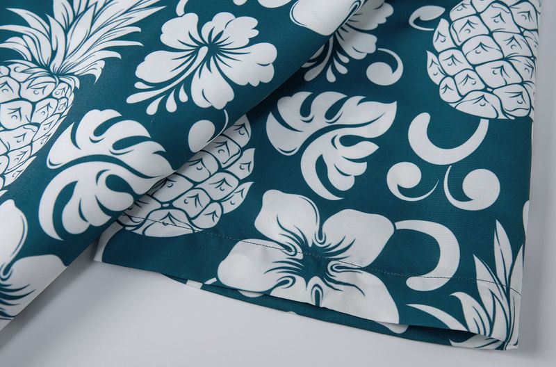 Camicia a maniche corte da uomo, estiva, con stampa ananas, ampia e ampia a maniche corte_voghion.com