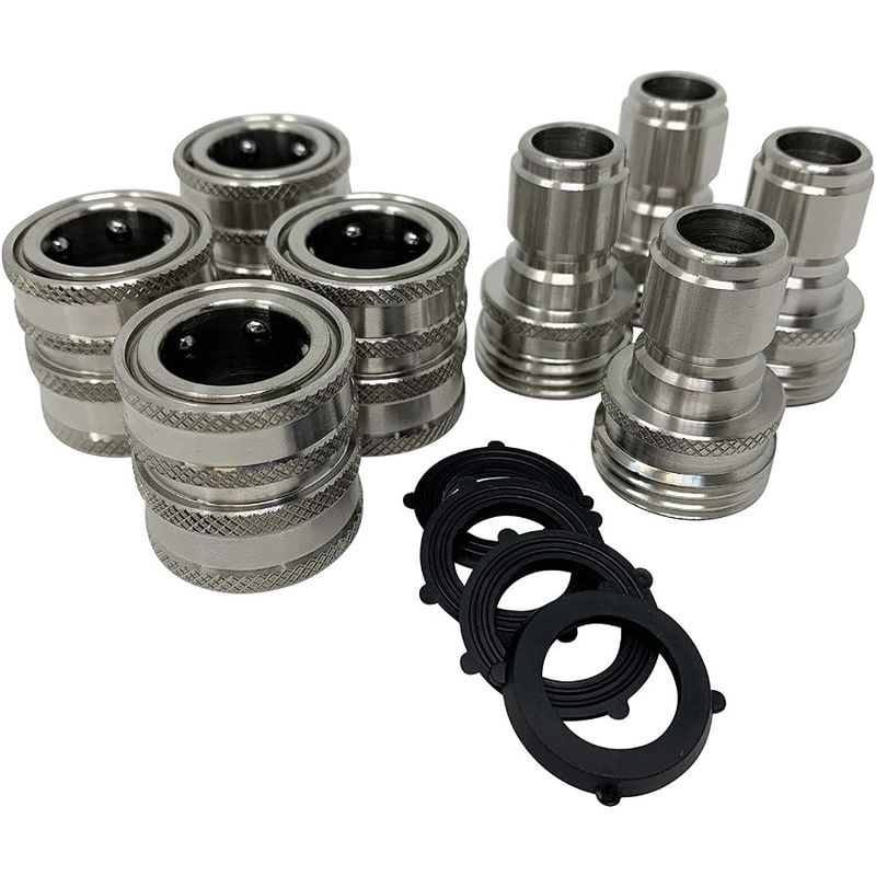 Set di 3 raccordi Premium 4 in acciaio Garden Connect QuickConnect 4x4 Quick Hose in acciaio inossidabile_voghion.com