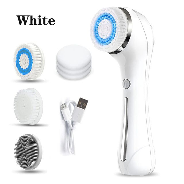Cepillo eléctrico de limpieza facial con 2 modos, masajeador facial EMS, limpieza profunda de poros, cepillo exfoliante, cuidado de la piel, cepillo facial resistente al agua_voghion.com