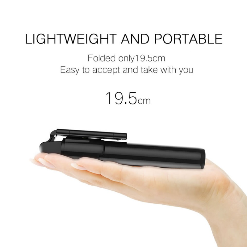 Kunjiuyou Handheld Bluetooth Stand Selfie Stick Remote Shutter για κάμερα τηλεφώνου-Μαύρο_voghion.com