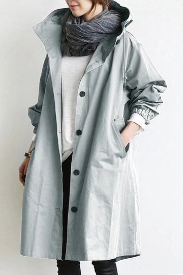 Dames casual stijl trenchcoat Dames medium lange kleine temperament taille lange mouw trenchcoat_voghion.com