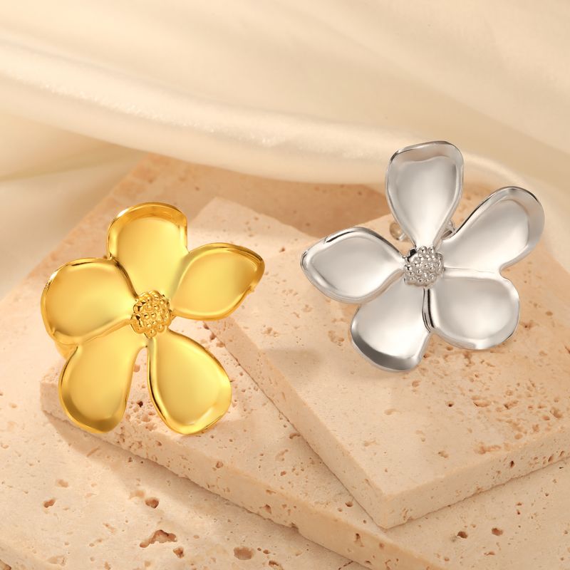 Skyrim Großer offener Ring mit Blume, Edelstahl, Farbe Gold, wasserdicht, Fingerringe 2024, trendiger böhmischer Schmuck, Geschenk_voghion.com