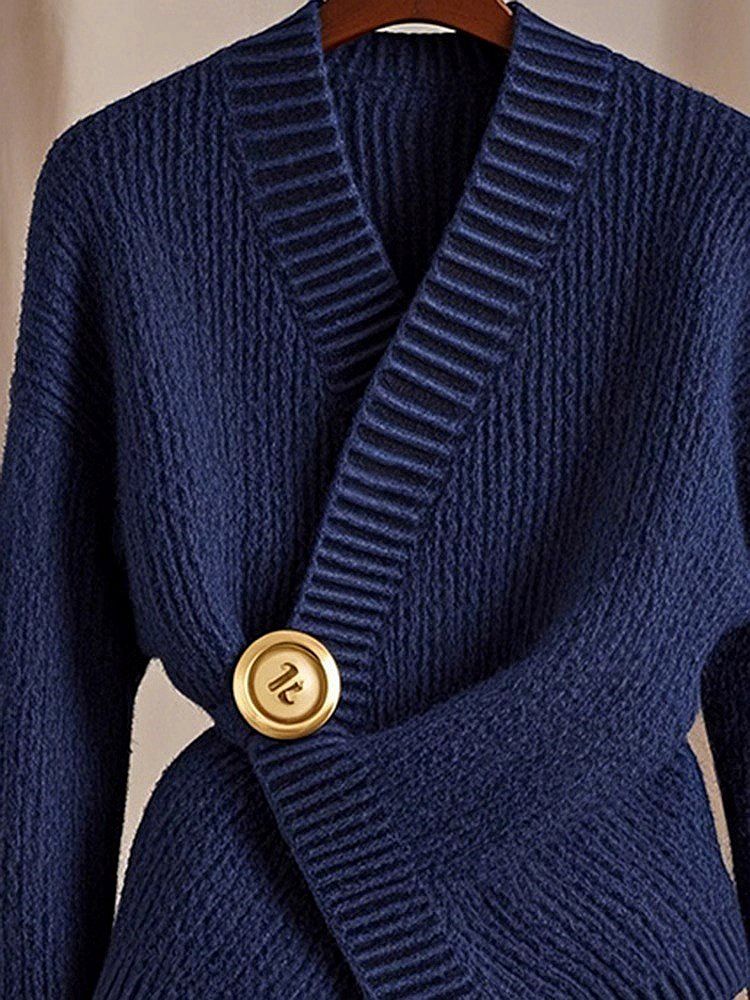 Dameskleding Zachte Waxy Trui High-end Temperament Taille Strakke Top High-end Super Mooie Tibetaanse Blauwe Gebreide Trui voor Dames_voghion.com
