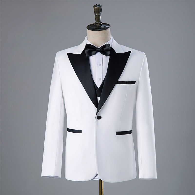 Fotostudio Fotografie Herren Hochzeitskleid Kostüm Bühnenmoderator Britischer Stil Dreiteiliger Anzug_voghion.com