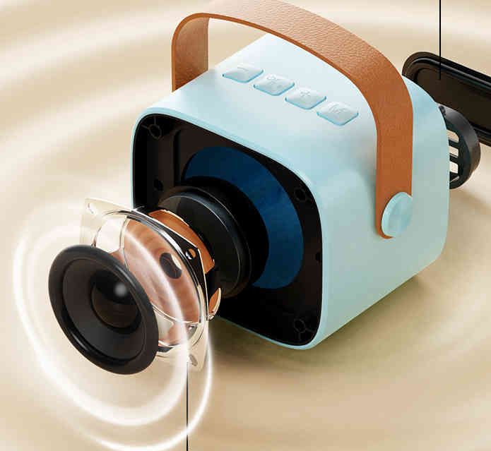 Mini enceinte Bluetooth karaoké pour enfants, sans fil, pour l'extérieur, chant, usage domestique, avec microphone_voghion.com