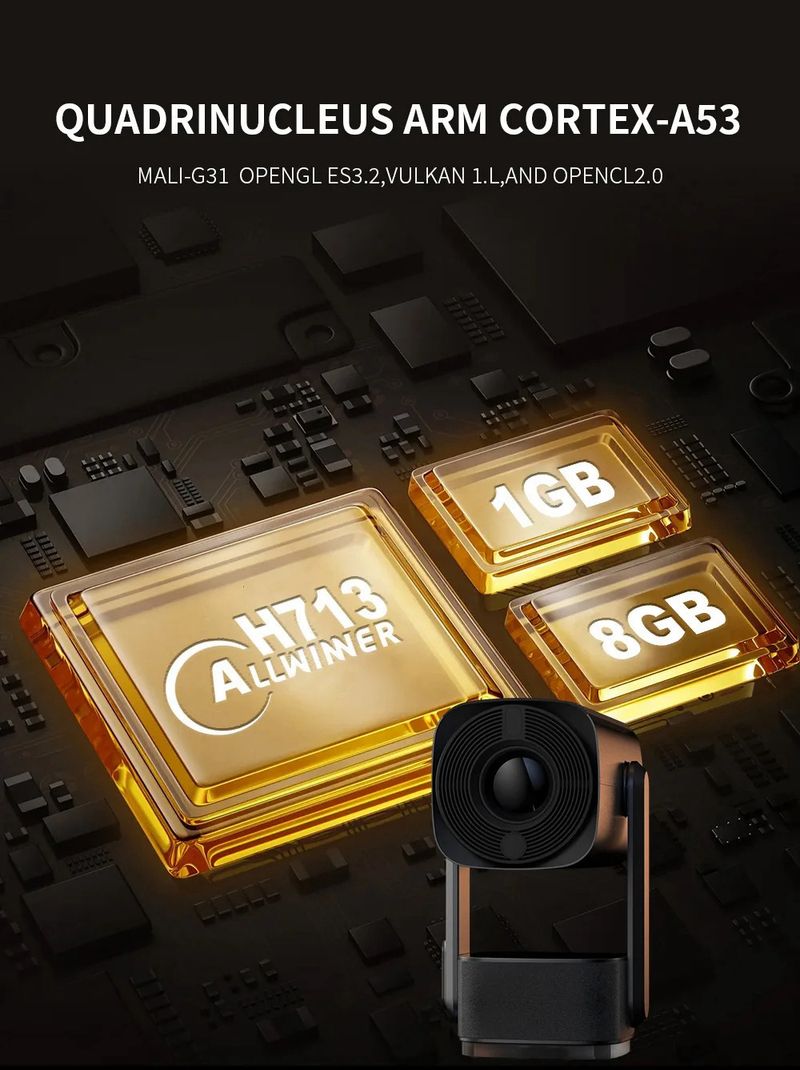 Proiettore portatile k2: 1080P, supporto 4K, Android 11.0, WiFi/Bluetooth, batteria a lunga durata, messa a fuoco automatica e Keystone_voghion.com