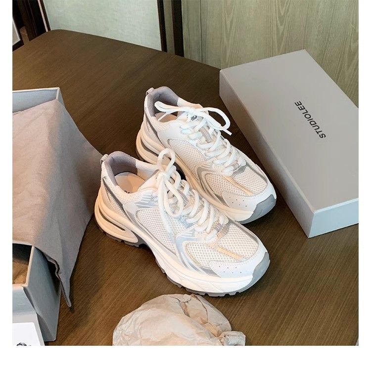 Women's Grape Mom New Style Splicing Mesh Thick Bottom Heightening Breathable Sports Style Dad Shoes For Women_voghion.com