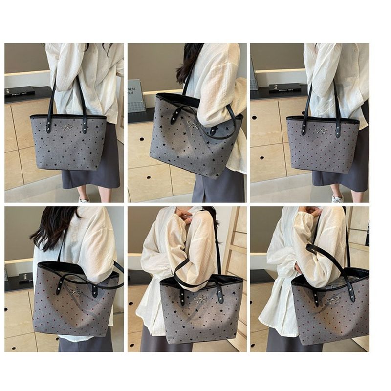Spacious And Stylish Women's 2025 Fall/Winter New Handbag Polka Dot Shoulder Bag_voghion.com