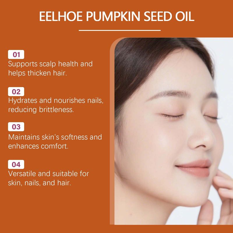 EELHOE Olio multi-effetto per la cura di pelle, unghie, capelli, viso e corpo, ai semi di zucca_voghion.com