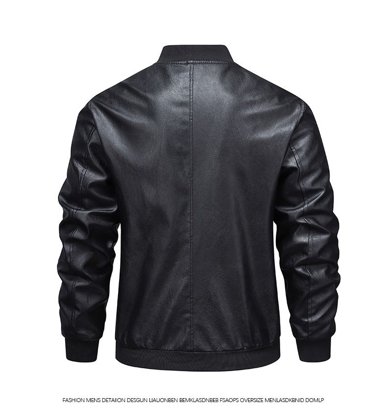 Herren-Kunstlederjacke – Slim Fit Zweireihiger Bikermantel, Winddichter Freizeitblazer für den Alltag (Schwarz, Größen M-3XL)_voghion.com